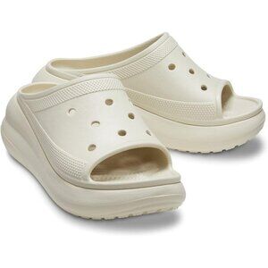 CROCS Unisex Crush Platform Slide Sandals in Bone White